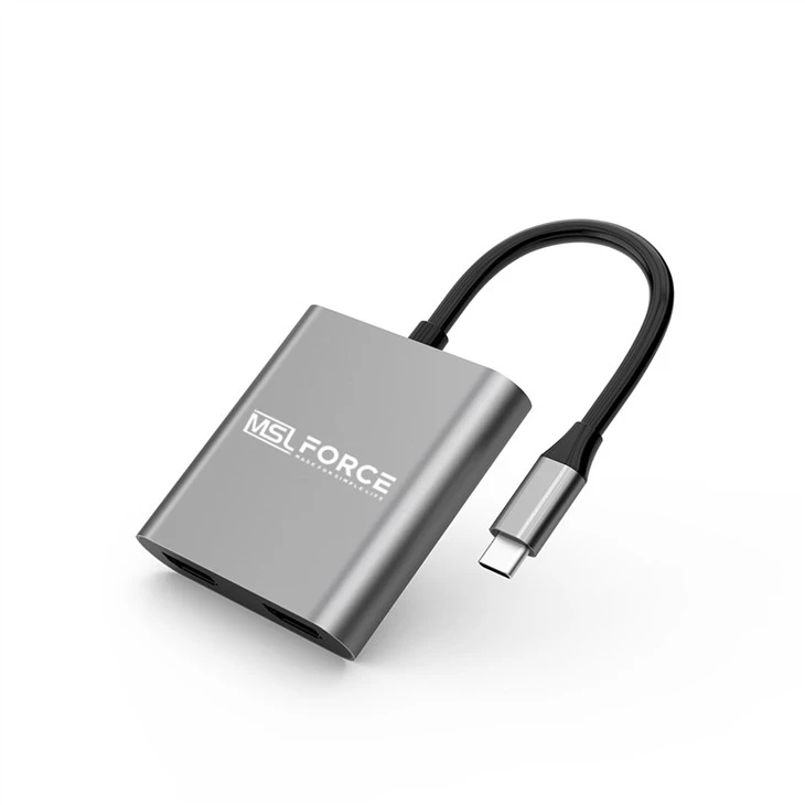USB TYPE-C Dual HDMI2.0 UHD 4K@60HZ Adapter