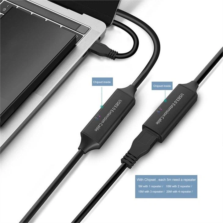 USB 2.0 Active Extension Repeater Cable 20M