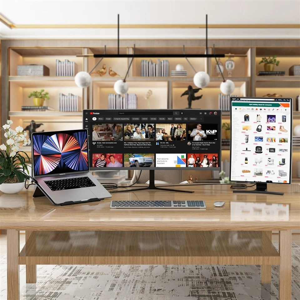 USB-C 10-in-1 Laptop Stand Hub With Dual HDMI Output